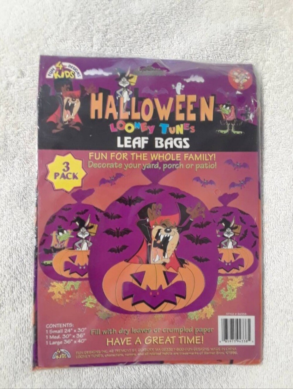 Vintage Looney tunes Halloween leaf bags pack of three